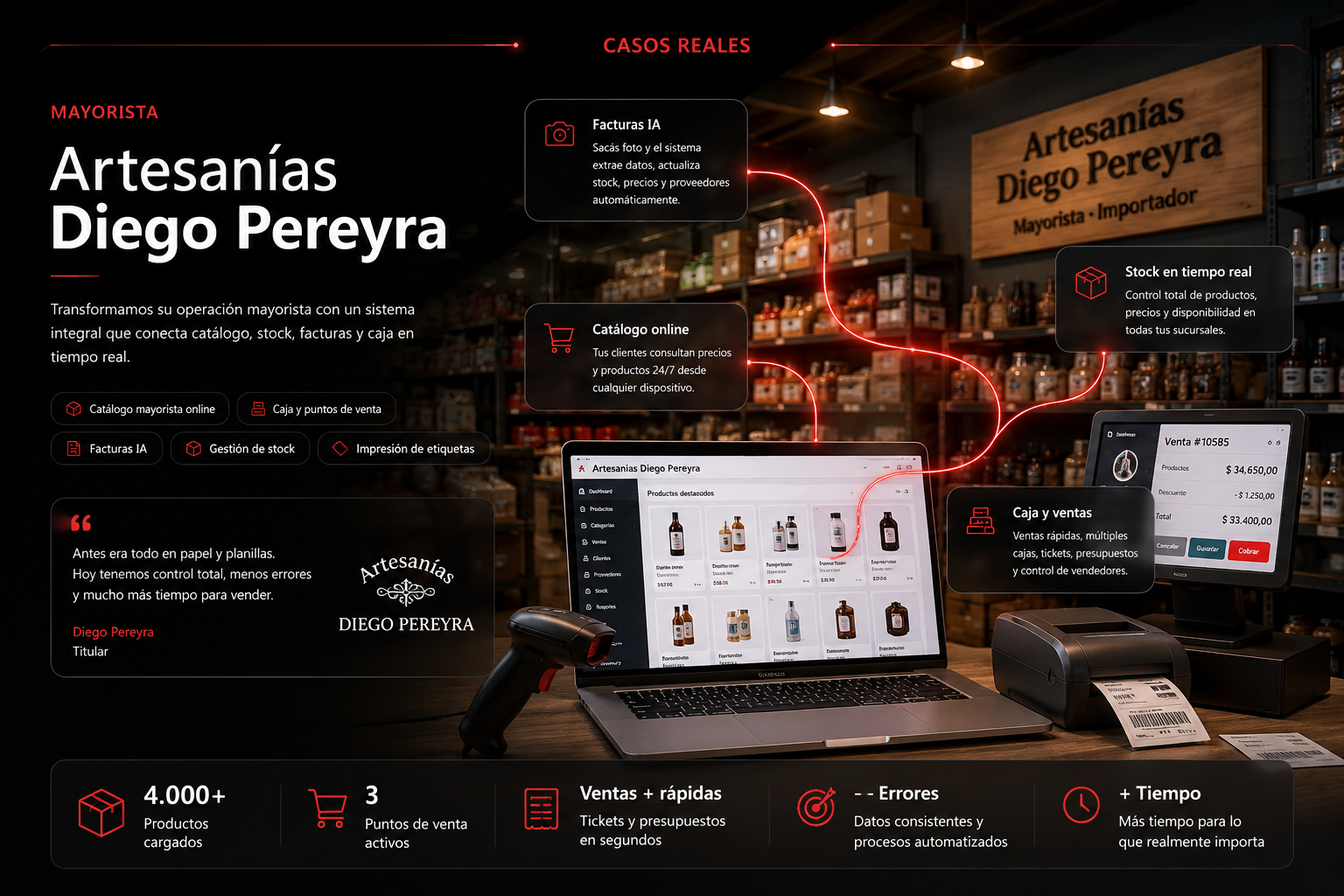 Caso real Artesanías Diego Pereyra: ecosistema comercial integrado