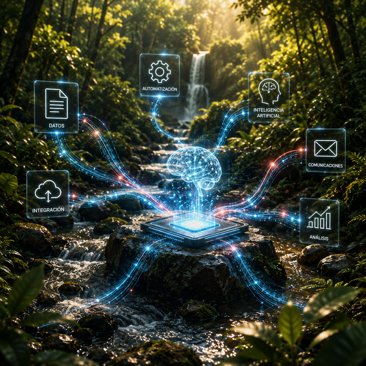 Automatización con inteligencia artificial y procesos conectados