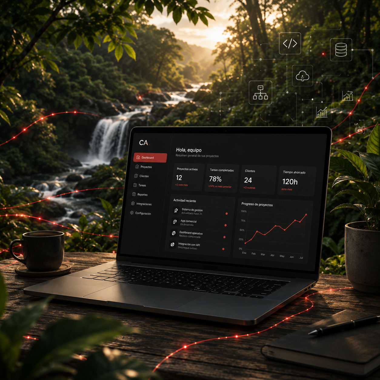 Software a medida integrado con tecnología y naturaleza
